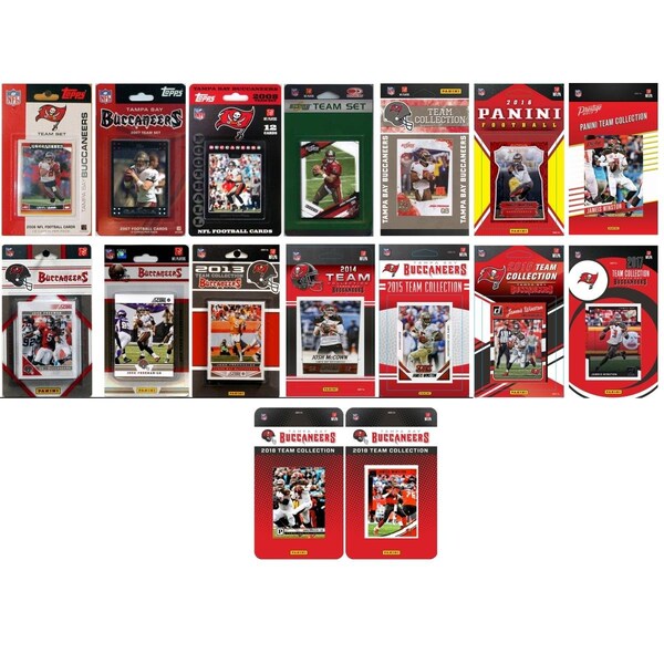 Williams & Son Saw & Supply C&I Collectables BUCS1618TS NFL Tampa Bay Buccaneers 16 Different Licensed Trading Card Team Sets - BUCS1618TS