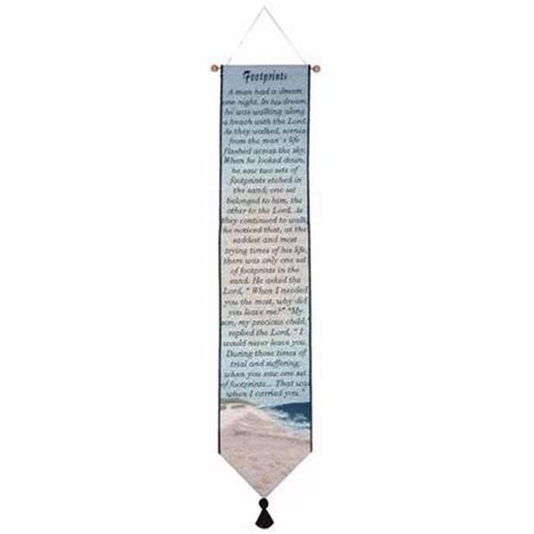 Manual Woodworkers & Weavers Manual Woodworkers & Weavers 111639 Bellpull Tapestry Footprints 9 X 41 - TBPFOO