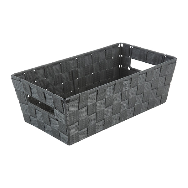 Simplify Storage Shelf Tote, 14.5 in L, 7.6 in W, 14.5 in H, Gray, Plastic - 25099-GREY