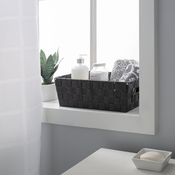 Simplify Storage Shelf Tote, 14.5 in L, 7.6 in W, 14.5 in H, Gray, Plastic - 25099-GREY