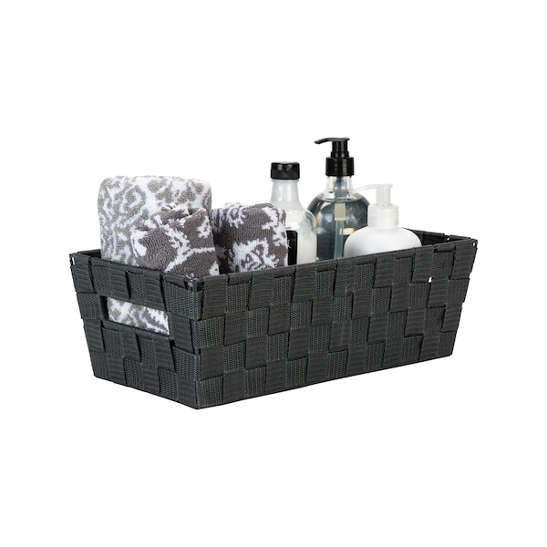 Simplify Storage Shelf Tote, 14.5 in L, 7.6 in W, 14.5 in H, Gray, Plastic - 25099-GREY