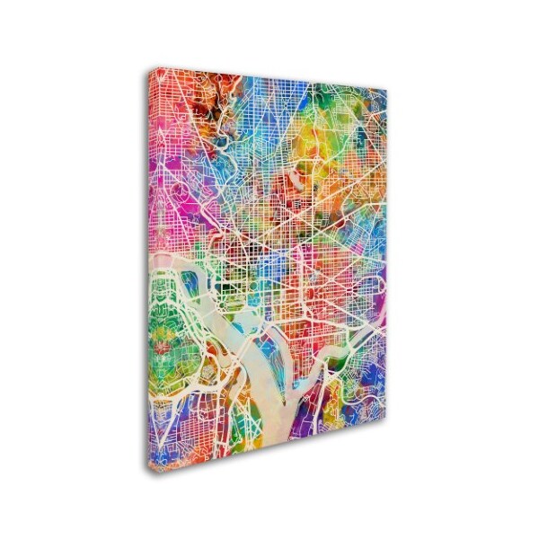 Trademark Fine Art Michael Tompsett 'Washington DC Street Map' Canvas Art, 18x24 - MT0921-C1824GG