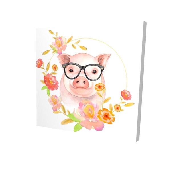 Fondo 16 x 16 in. Happy Little Pig-Print on Canvas - FO2791872