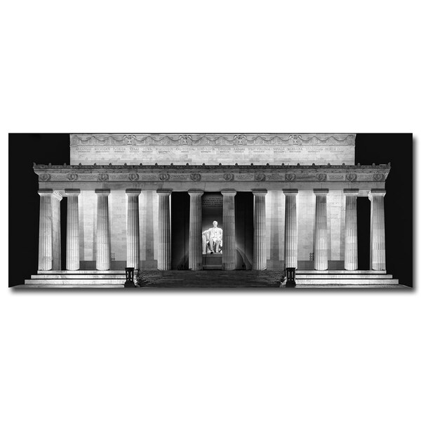 Trademark Fine Art Gregory Ohanlon 'Lincoln Memorial- Night' Canvas Art, 14x32 - GO012-C1432GG