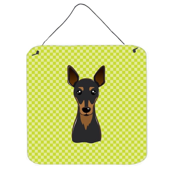 Micasa Checkerboard Lime Green Min Pin Aluminum Metal Wall Or Door Hanging Prints6 x 6 In. - MI754599