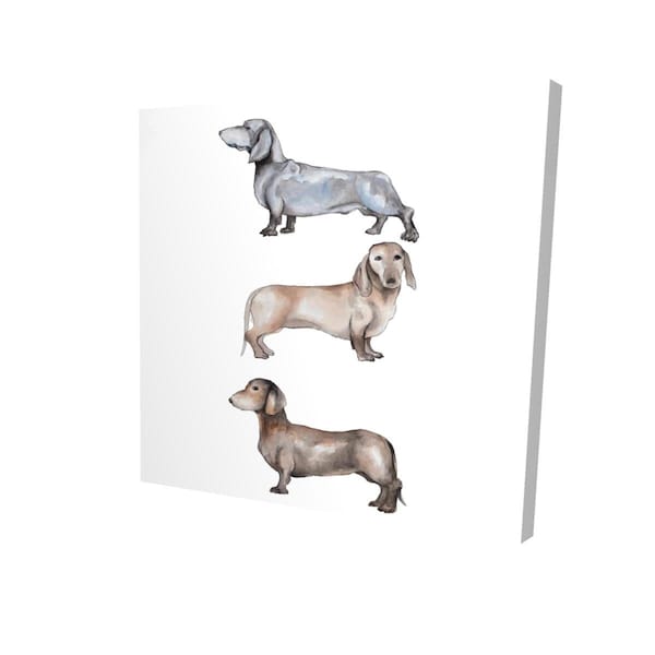 Begin Home Decor 16 x 16 in. Small Dachshund Dog-Print on Canvas - 2080-1616-AN409