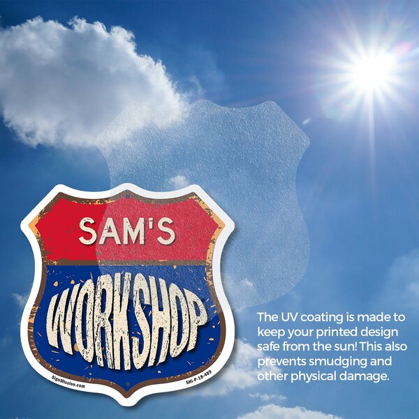 Signmission Sam's Workshop, 18 inch X 18 inch, Plastic Sign, 2PK - SHI-P-2PACK-18-489-SAM