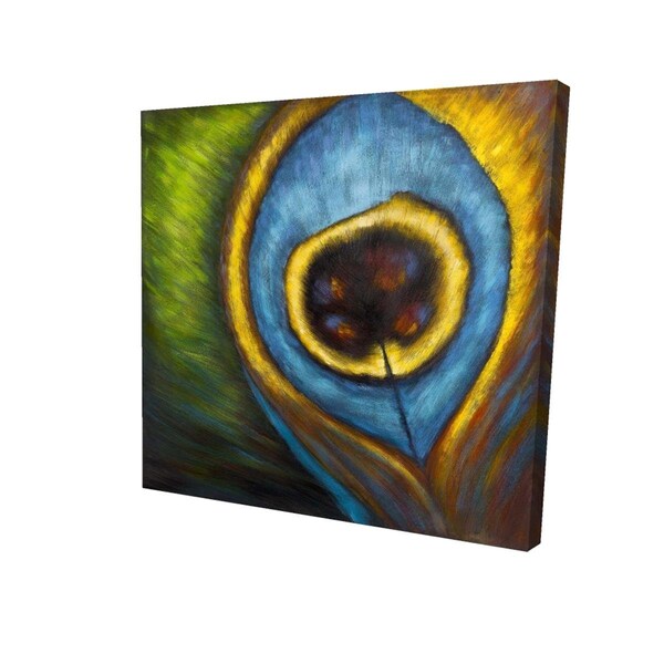 Fondo 16 x 16 in. Peacock Feather Closeup-Print on Canvas - FO2788369