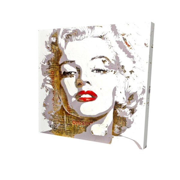 Begin Home Decor 16 x 16 in. Marilyn Monroe with Typography-Print on Canvas - 2080-1616-FI2