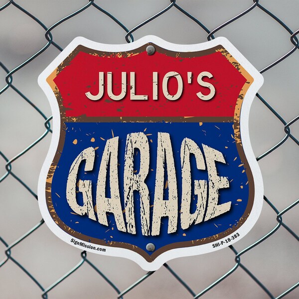 Signmission Julio's Garage, 6 Inch X 6 Inch, Plastic Sign - SHI-P-6-383-JULIO