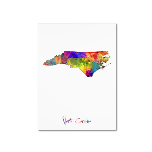Trademark Fine Art Michael Tompsett 'North Carolina Map' Canvas Art, 24x32 - MT0679-C2432GG