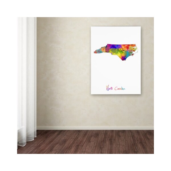 Trademark Fine Art Michael Tompsett 'North Carolina Map' Canvas Art, 24x32 - MT0679-C2432GG
