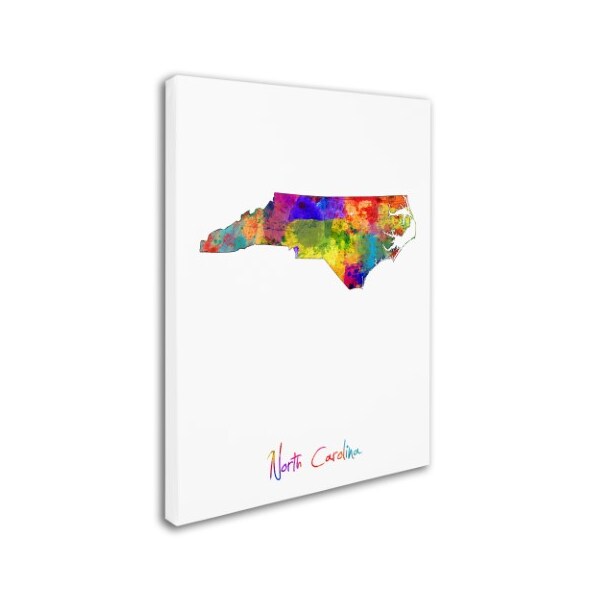 Trademark Fine Art Michael Tompsett 'North Carolina Map' Canvas Art, 24x32 - MT0679-C2432GG
