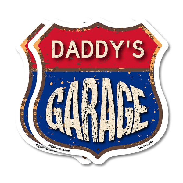 Signmission Daddy's Garage, 6 inch X 6 inch, Plastic Sign, 2PK - SHI-P-2PACK-6-383-DADDY