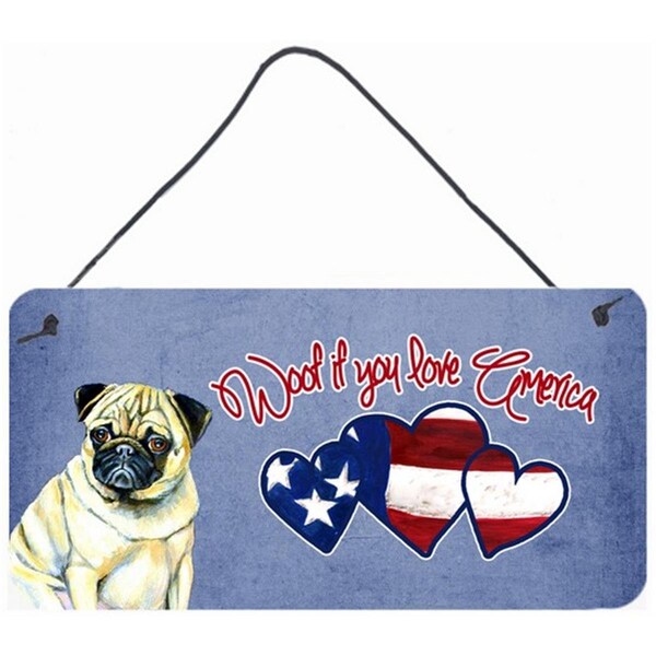 Carolines Treasures Woof If You Love America Pug Wall and Door Hanging Prints - LH9517DS612
