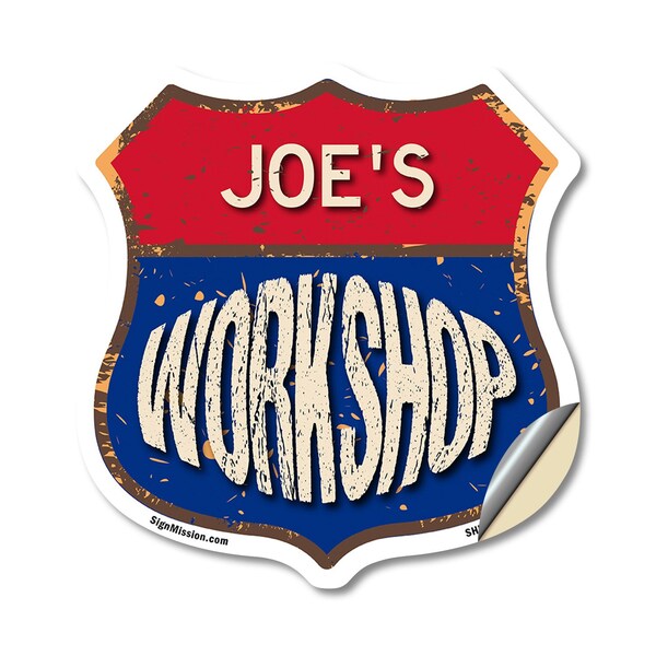 Signmission Joe's Workshop, 12 Inch X 12 Inch, Vinyl Decal - SHI-D-12-489-JOE