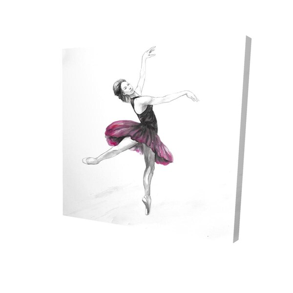 Fondo 16 x 16 in. Small Pink Ballerina-Print on Canvas - FO2789119