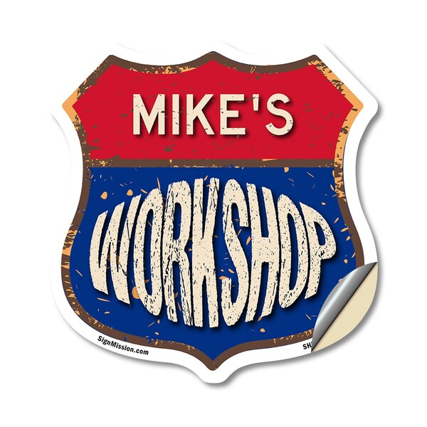 Signmission Mike's Workshop, 12 Inch X 12 Inch, Vinyl Decal - SHI-D-12-489-MIKE