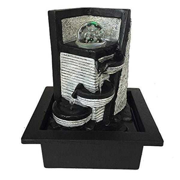 Serenelife Water Fountain - Relaxing Tabletop Water Feature Decoration - SLTWF72LED