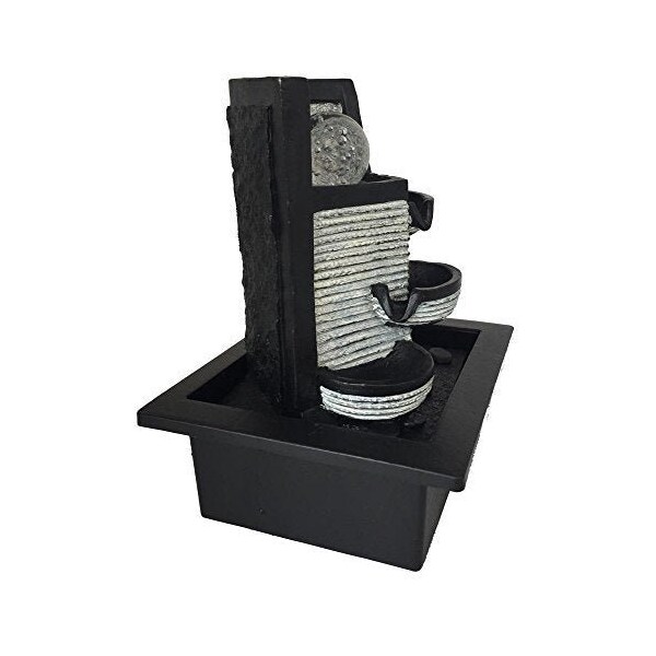 Serenelife Water Fountain - Relaxing Tabletop Water Feature Decoration - SLTWF72LED