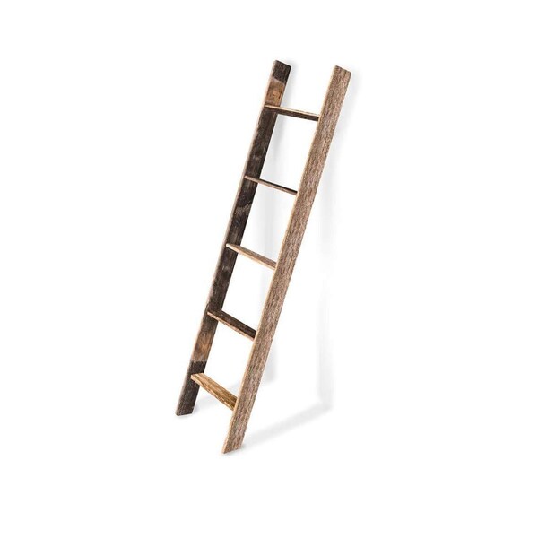 Barnwoodusa Rustic Farmhouse 5ft Reclaimed Wood Picket Ladder - 672713210597