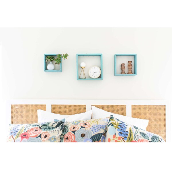Barnwoodusa Rustic Farming Reclaimed Floating Shelves, Set of 3 (Robin's Egg Blue) - 672713212690