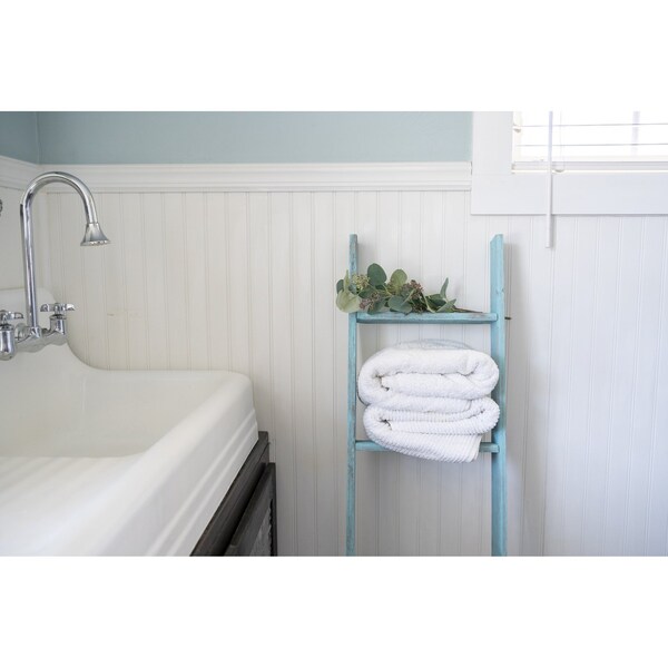 Barnwoodusa Rustic Farmhouse 5ft Reclaimed Wood Picket Ladder (Turqouise) - 672713212614