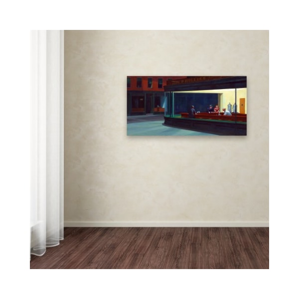 Trademark Fine Art Edward Hopper 'Nighthawks' Canvas Art, 12x24 - AA01296-C1224GG