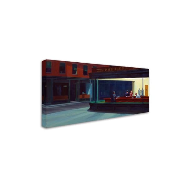 Trademark Fine Art Edward Hopper 'Nighthawks' Canvas Art, 12x24 - AA01296-C1224GG