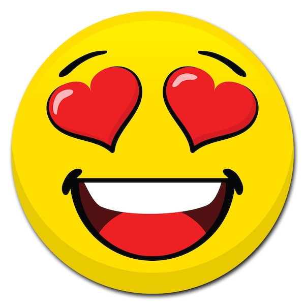 Signmission Emoji Heart Eyes Circle Vinyl Laminated Decal - D-12-CIR-EMOJI HEART EYES