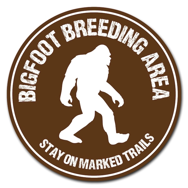 Signmission Bigfoot Breeding Area Circle Rigid Plastic Sign - P-8-CIR-BIGFOOT BREEDING AREA