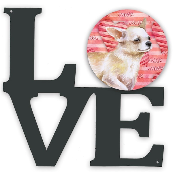 Carolines Treasures 11.5 x 11.75 in. Chihuahua Leg Up Love Metal Artwork Wall Decor - BB9784WALV