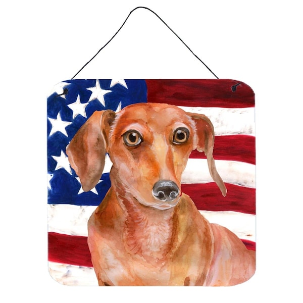 Micasa Red Dachshund Patriotic Wall or Door Hanging Prints - MI628363