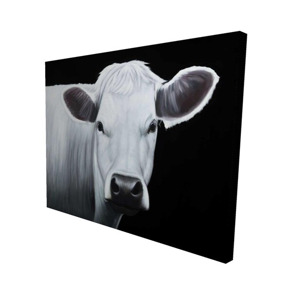Fondo 16 x 20 in. White Cow-Print on Canvas - FO2795275