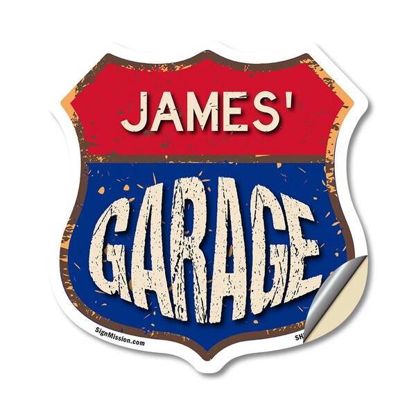 Signmission James's Garage, 12 Inch X 12 Inch, Vinyl Decal - SHI-D-12-383-JAMES