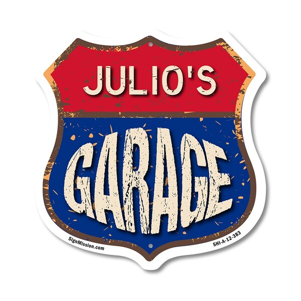 Signmission Julio's Garage, 12 Inch X 12 Inch, Aluminum Metal Sign - SHI-A-12-383-JULIO