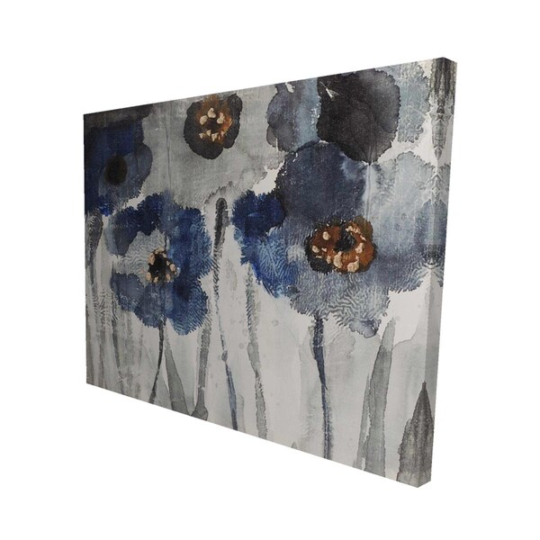 Fondo 16 x 20 in. Blue Blurry Flowers-Print on Canvas - FO2790804