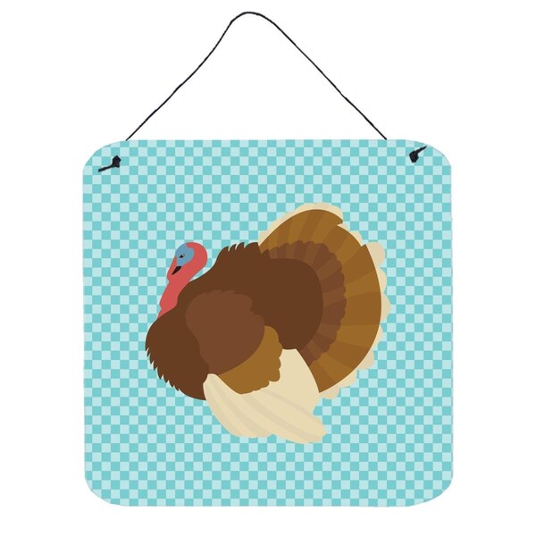 Micasa French Turkey Dindon Blue Check Wall or Door Hanging Prints6 x 6 in. - MI234199