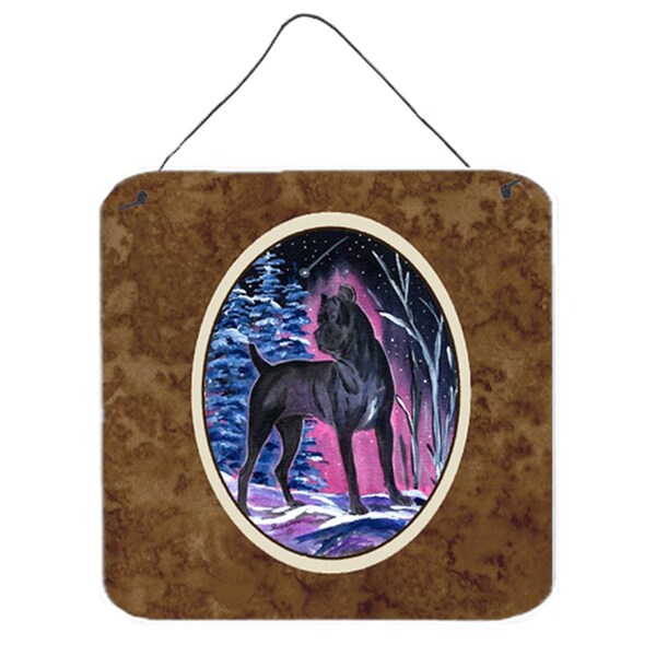 Micasa 6 x 6 in. Starry Night Cane Corso Aluminium Metal Wall or Door Hanging Prints - MI232429