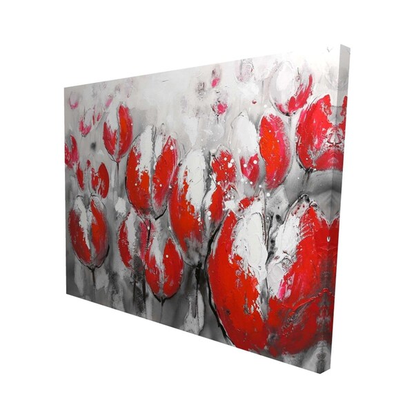 Fondo 16 x 20 in. Abstract Red Tulips-Print on Canvas - FO2790803