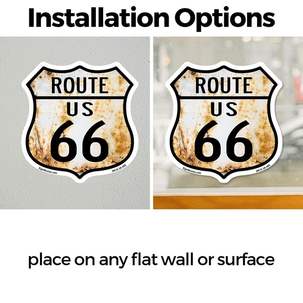 Signmission Route Us 66 Rustic, 12 inch X 12 inch, Vinyl Decal, 2PK - SHI-D-2PACK-12-485