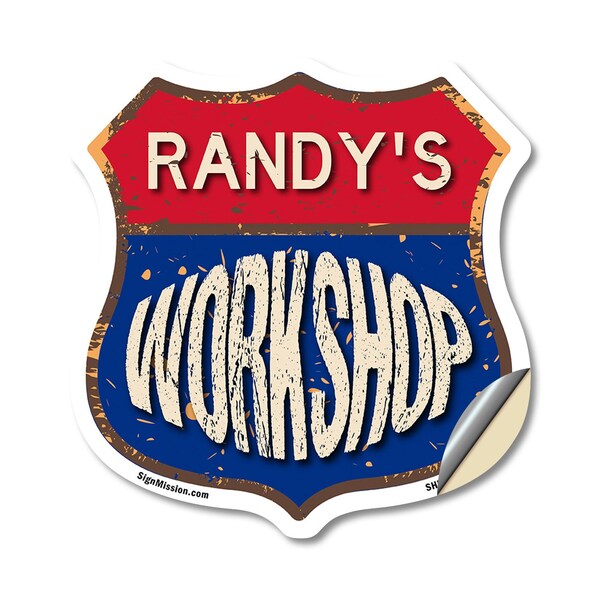 Signmission Randy's Workshop, 12 Inch X 12 Inch, Vinyl Decal - SHI-D-12-489-RANDY