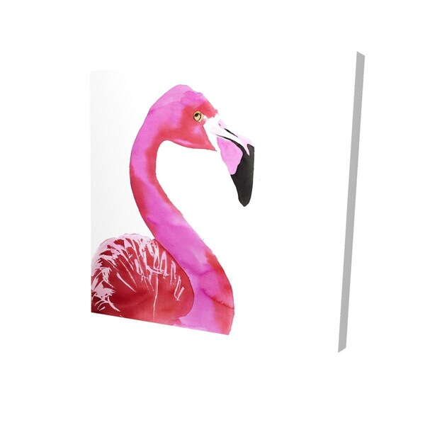 Fondo 16 x 16 in. Watercolor Proud Flamingo Profile-Print on Canvas - FO2792153