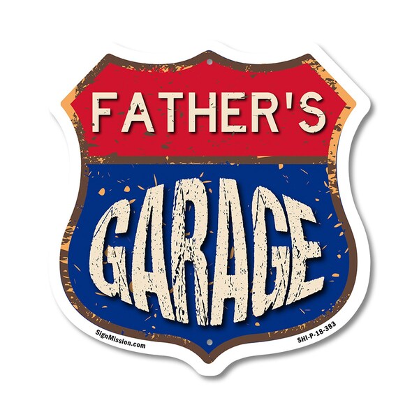 Signmission Father's Garage, 18 Inch X 18 Inch, Plastic Sign - SHI-P-18-383-FATHER