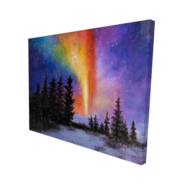 Fondo 16 x 20 in. Aurora Borealis in the Forest-Print on Canvas - FO2795066