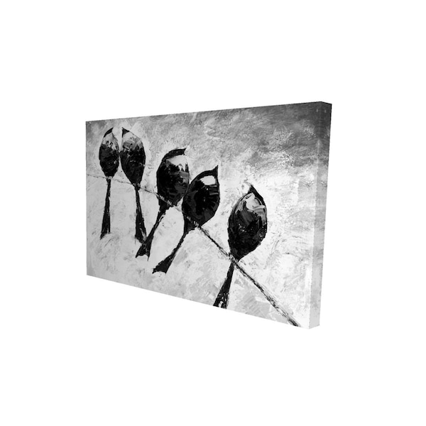 Fondo 20 x 30 in. Five Birds Perched-Print on Canvas - FO2790341