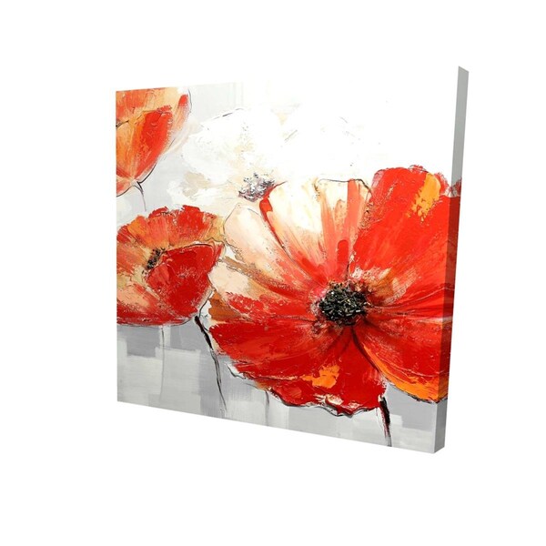 Fondo 16 x 16 in. Abstract Red Wild Flowers-Print on Canvas - FO2788302