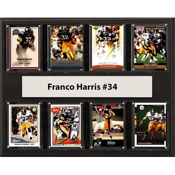 Williams & Son Saw & Supply C&I Collectables 1215HARRIS8C NFL 12 x 15 in. Franco Harris Pittsburgh Steelers 8-Card Plaque - 1215HARRIS8C