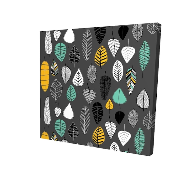 Begin Home Decor 16 x 16 in. Leaves Illustration-Print on Canvas - 2080-1616-MI74