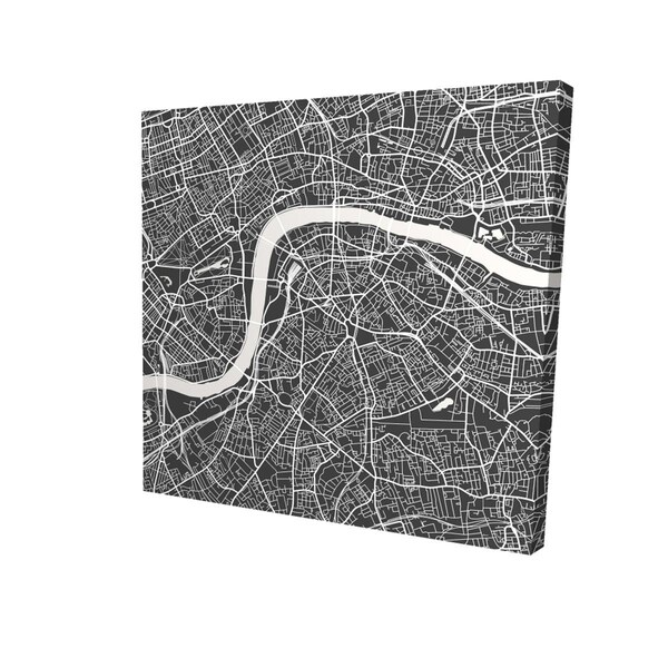 Begin Home Decor 12 x 12 in. London City Plan-Print on Canvas - 2080-1212-TV15